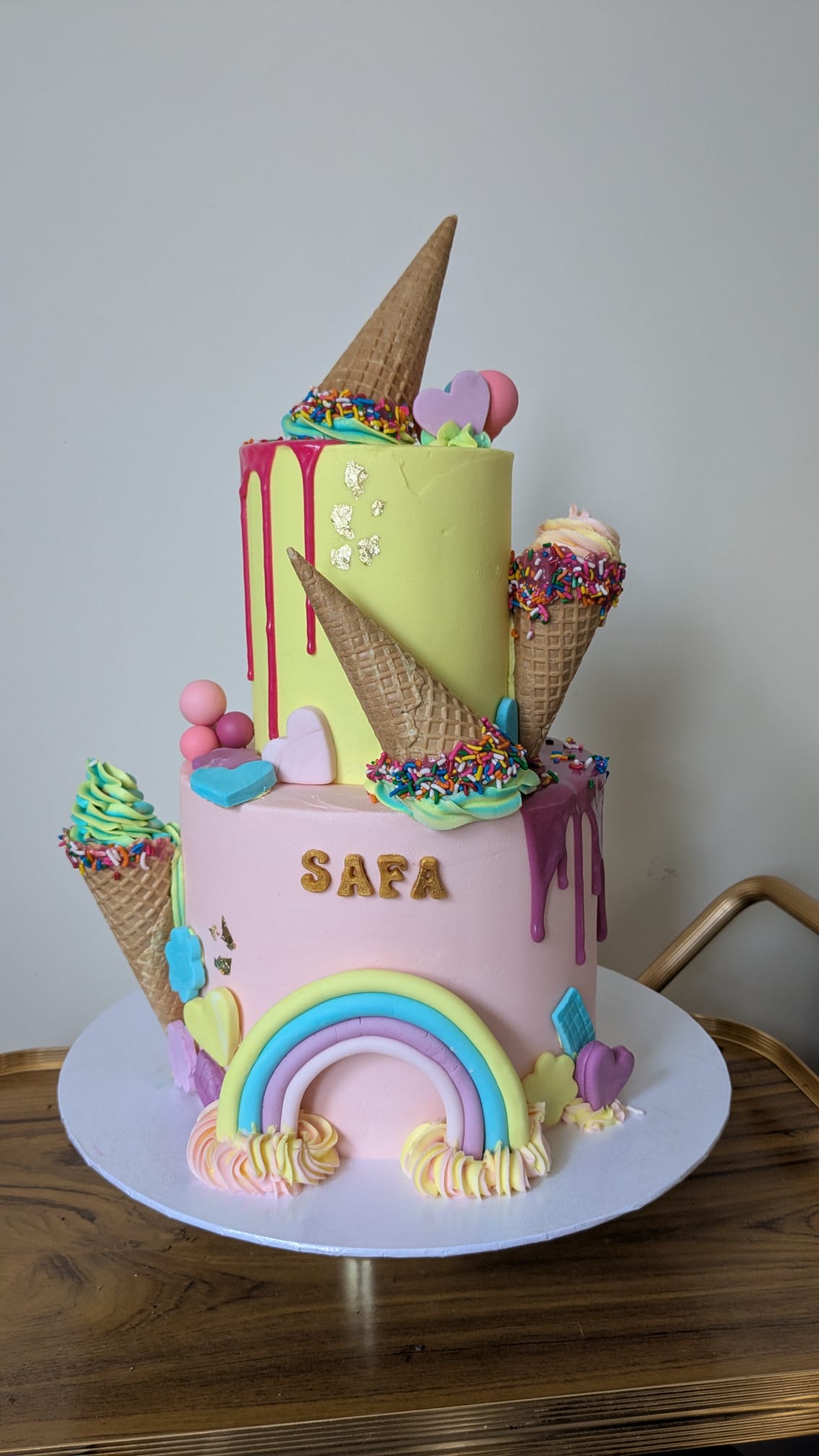 Rainbow & Ice Cream Sundae Cake