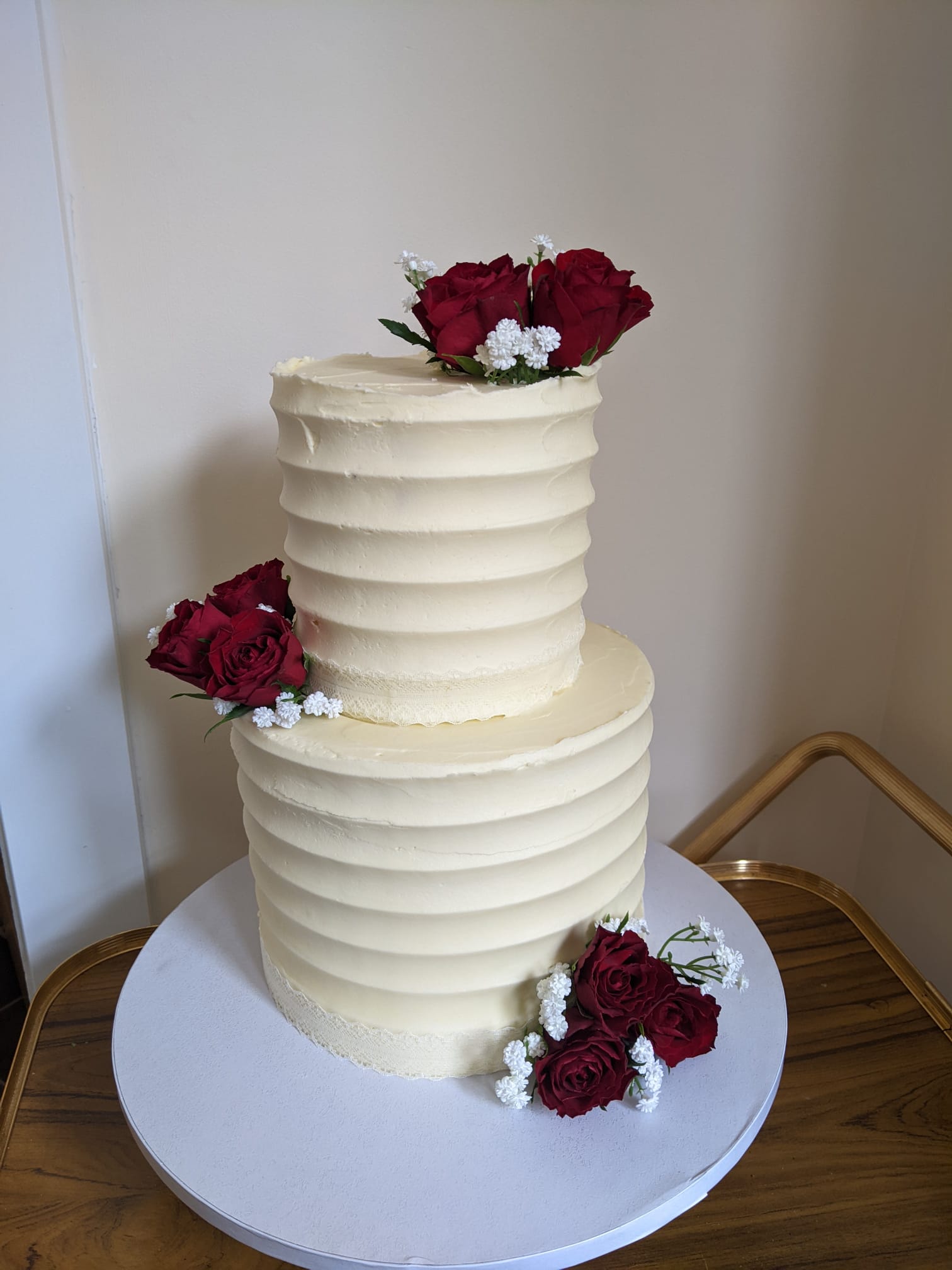 Crimson Rose Two-Tier Cake
